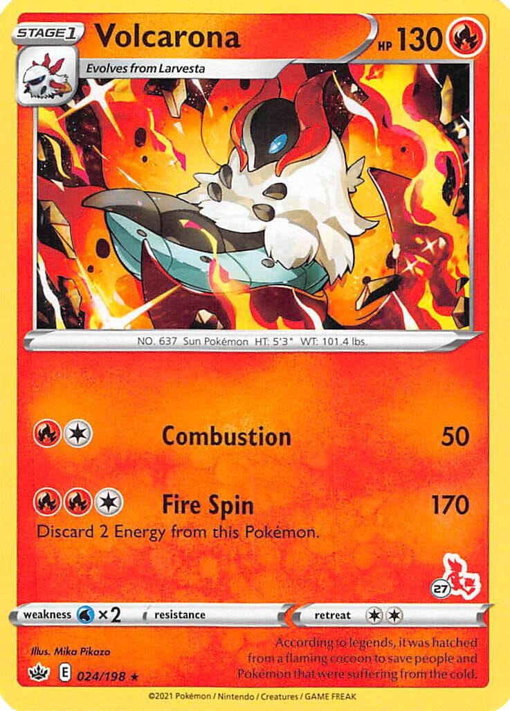 Volcarona (24/198) (Cinderace Stamp #27) [Battle Academy 2022] Pokemon Single Pokémon  | Multizone: Comics And Games