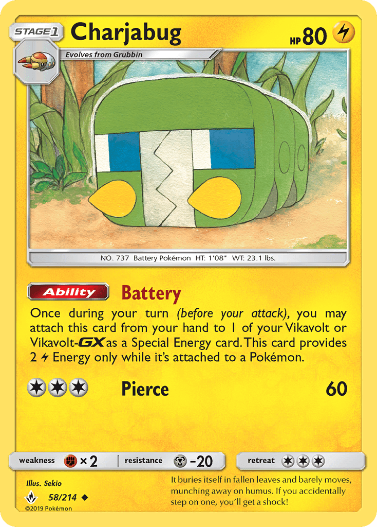 Charjabug (58/214) [Sun & Moon: Unbroken Bonds] Pokemon Single Pokémon  | Multizone: Comics And Games