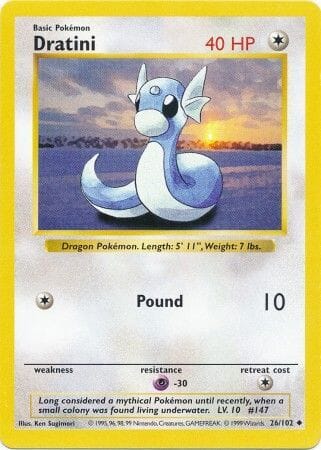 Dratini (26/102) [Base Set Shadowless Unlimited] Pokemon Single Pokémon  | Multizone: Comics And Games