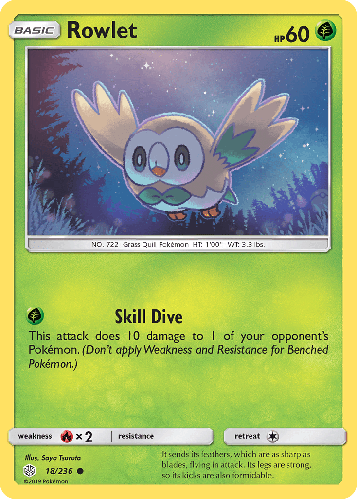 Rowlet (18/236) [Sun & Moon: Cosmic Eclipse] Pokemon Single Pokémon  | Multizone: Comics And Games