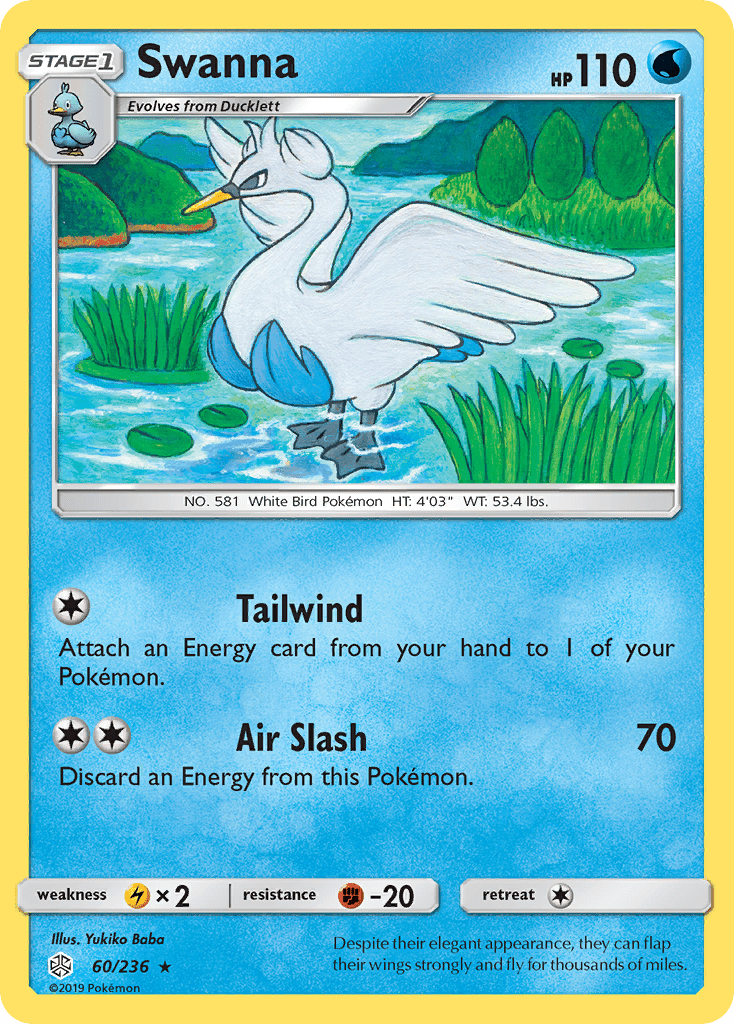 Swanna (60/236) [Sun & Moon: Cosmic Eclipse] Pokemon Single Pokémon  | Multizone: Comics And Games
