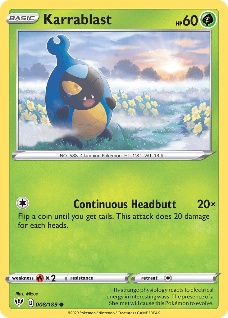 Karrablast (008/189) [Sword & Shield: Darkness Ablaze] Pokemon Single Pokémon  | Multizone: Comics And Games
