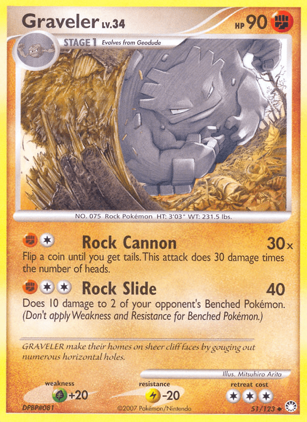 Graveler (51/123) [Diamond & Pearl: Mysterious Treasures] Pokemon Single Pokémon  | Multizone: Comics And Games
