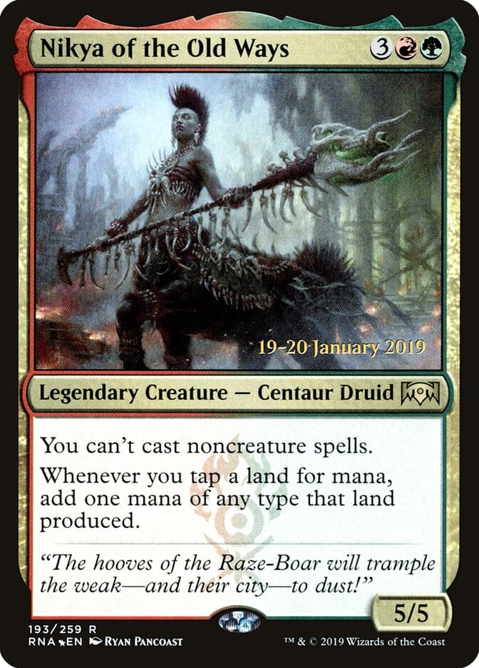 Nikya of the Old Ways [Ravnica Allegiance Prerelease Promos] MTG Single Magic: The Gathering  | Multizone: Comics And Games