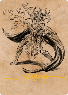 Livaan, Cultist of Tiamat Art Card (Gold-Stamped Signature) [Commander Legends: Battle for Baldur's Gate Art Series] MTG Single Magic: The Gathering  | Multizone: Comics And Games
