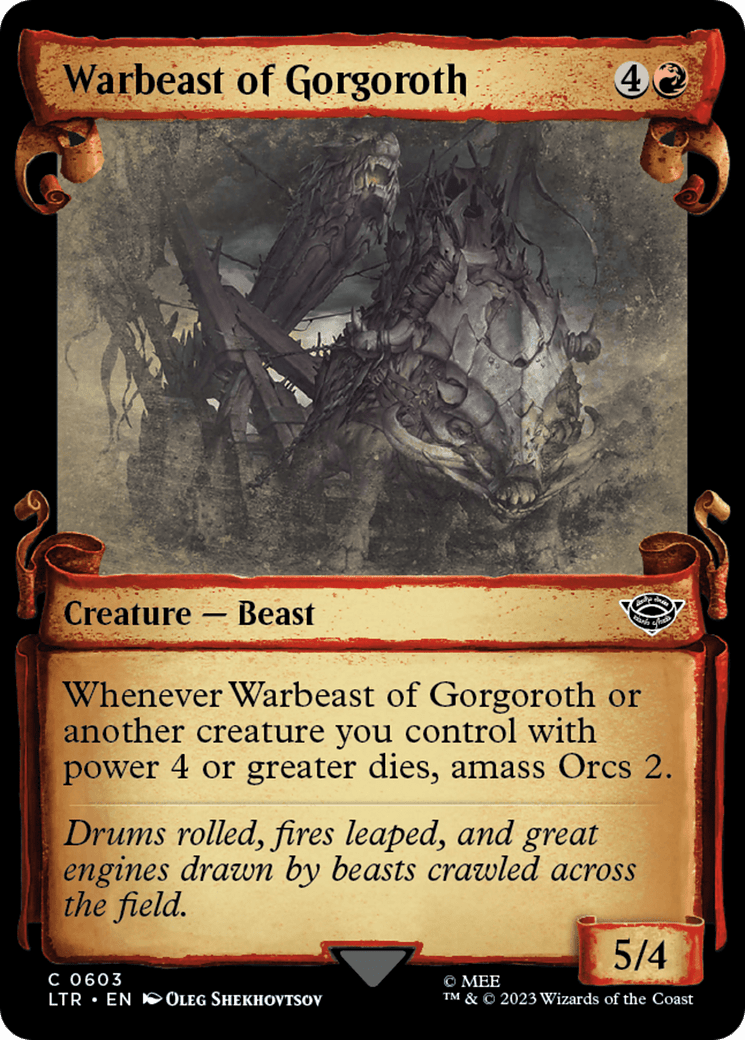 Warbeast of Gorgoroth [The Lord of the Rings: Tales of Middle-Earth Showcase Scrolls] MTG Single Magic: The Gathering  | Multizone: Comics And Games