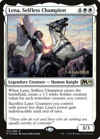 Lena, Selfless Champion [Core Set 2019 Promos] MTG Single Magic: The Gathering  | Multizone: Comics And Games