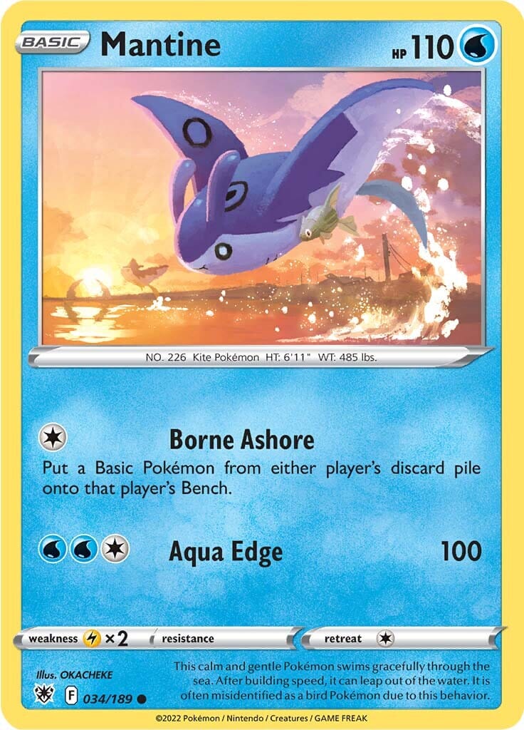Mantine (034/189) [Sword & Shield: Astral Radiance] Pokemon Single Pokémon  | Multizone: Comics And Games