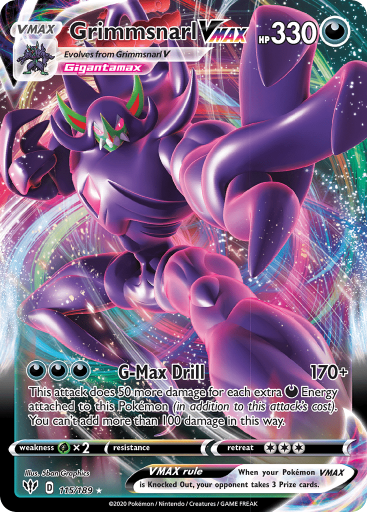 Grimmsnarl VMAX (115/189) [Sword & Shield: Darkness Ablaze] Pokemon Single Pokémon  | Multizone: Comics And Games
