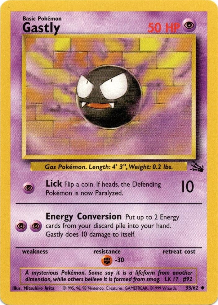 Gastly (33/62) [Fossil Unlimited] Pokemon Single Pokémon  | Multizone: Comics And Games