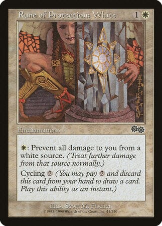 Rune of Protection: White [Urza's Saga] MTG Single Magic: The Gathering  | Multizone: Comics And Games