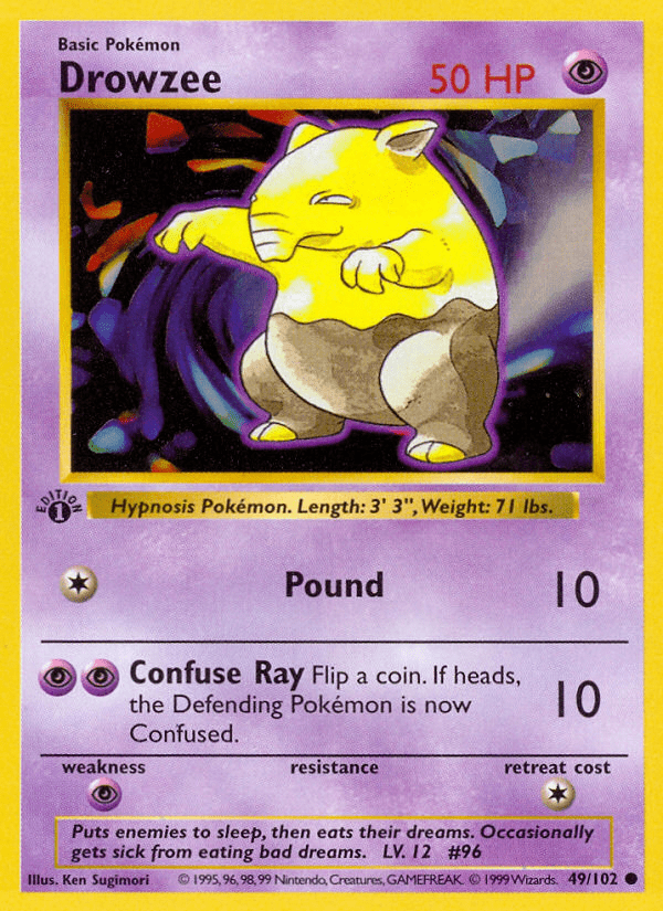 Drowzee (49/102) (Shadowless) [Base Set 1st Edition] Pokemon Single Pokémon  | Multizone: Comics And Games