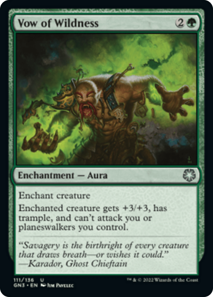 Vow of Wildness [Game Night: Free-for-All] MTG Single Magic: The Gathering  | Multizone: Comics And Games