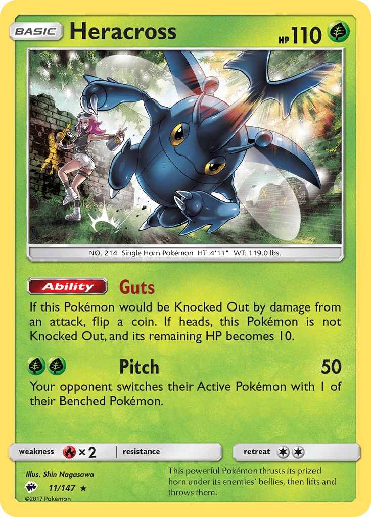 Heracross (11/147) [Sun & Moon: Burning Shadows] Pokemon Single Pokémon  | Multizone: Comics And Games
