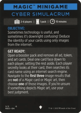 Cyber Simulacrum (Magic Minigame) [Kamigawa: Neon Dynasty Minigame] MTG Single Magic: The Gathering  | Multizone: Comics And Games