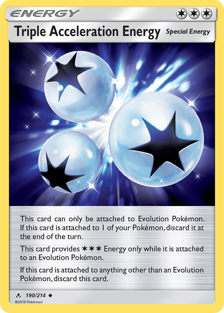 Triple Acceleration Energy (190/214) [Sun & Moon: Unbroken Bonds] Pokemon Single Pokémon  | Multizone: Comics And Games