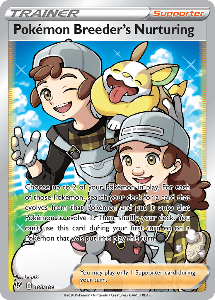 Pokemon Breeder's Nurturing (188/189) [Sword & Shield: Darkness Ablaze] Pokemon Single Pokémon  | Multizone: Comics And Games