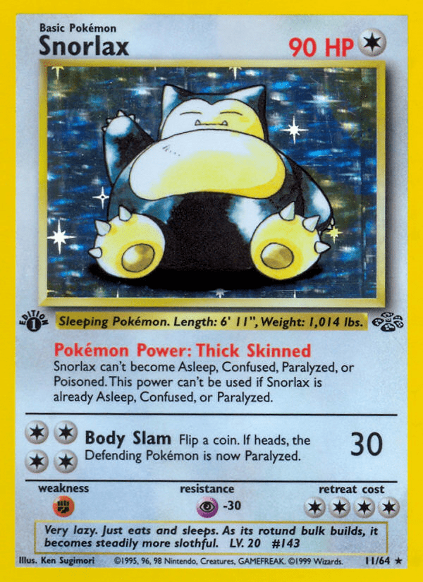 Snorlax (11/64) [Jungle 1st Edition] Pokemon Single Pokémon  | Multizone: Comics And Games
