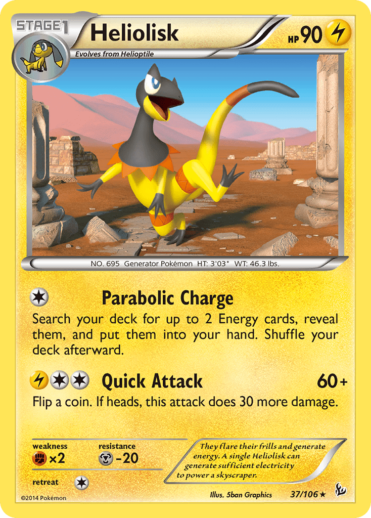 Heliolisk (37/106) [XY: Flashfire] Pokemon Single Pokémon  | Multizone: Comics And Games