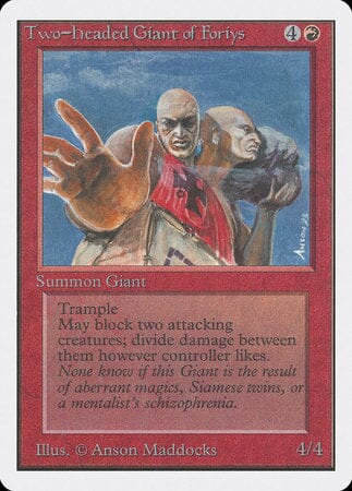 Two-Headed Giant of Foriys [Unlimited Edition] MTG Single Magic: The Gathering  | Multizone: Comics And Games