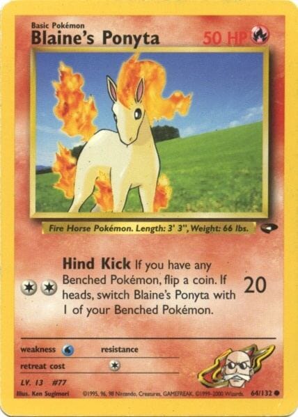 Blaine's Ponyta (64/132) [Gym Challenge Unlimited] Pokemon Single Pokémon  | Multizone: Comics And Games