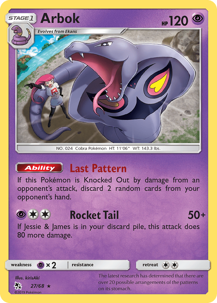 Arbok (27/68) [Sun & Moon: Hidden Fates] Pokemon Single Pokémon  | Multizone: Comics And Games