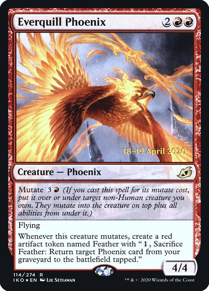 Everquill Phoenix [Ikoria: Lair of Behemoths Prerelease Promos] MTG Single Magic: The Gathering  | Multizone: Comics And Games