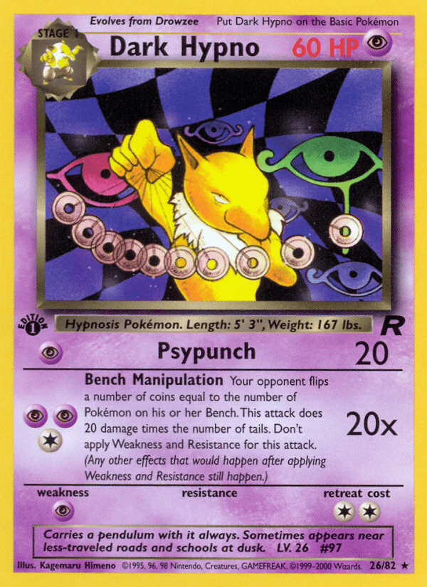 Dark Hypno (26/82) [Team Rocket 1st Edition] Pokemon Single Pokémon  | Multizone: Comics And Games