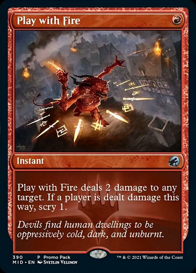 Play with Fire (Promo Pack) [Innistrad: Midnight Hunt Promos] MTG Single Magic: The Gathering  | Multizone: Comics And Games