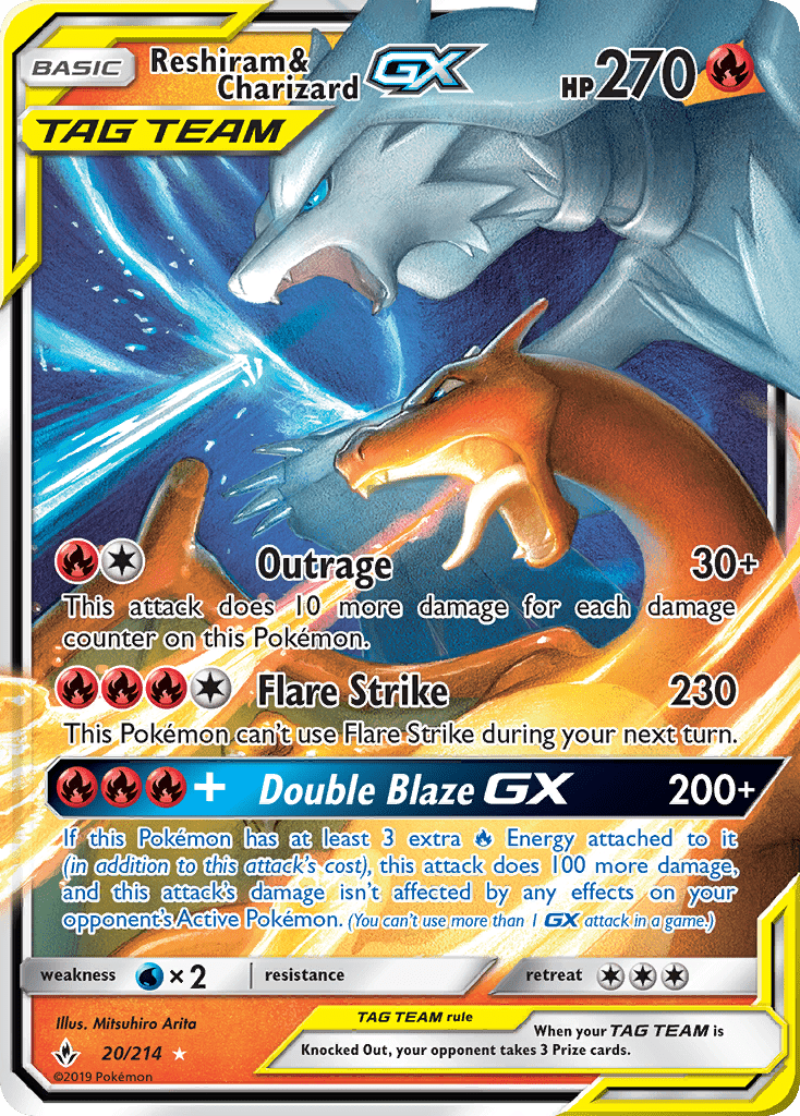 Reshiram & Charizard GX (20/214) [Sun & Moon: Unbroken Bonds] Pokemon Single Pokémon  | Multizone: Comics And Games