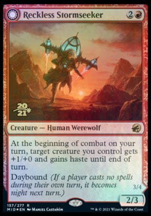 Reckless Stormseeker // Storm-Charged Slasher [Innistrad: Midnight Hunt Prerelease Promos] MTG Single Magic: The Gathering  | Multizone: Comics And Games