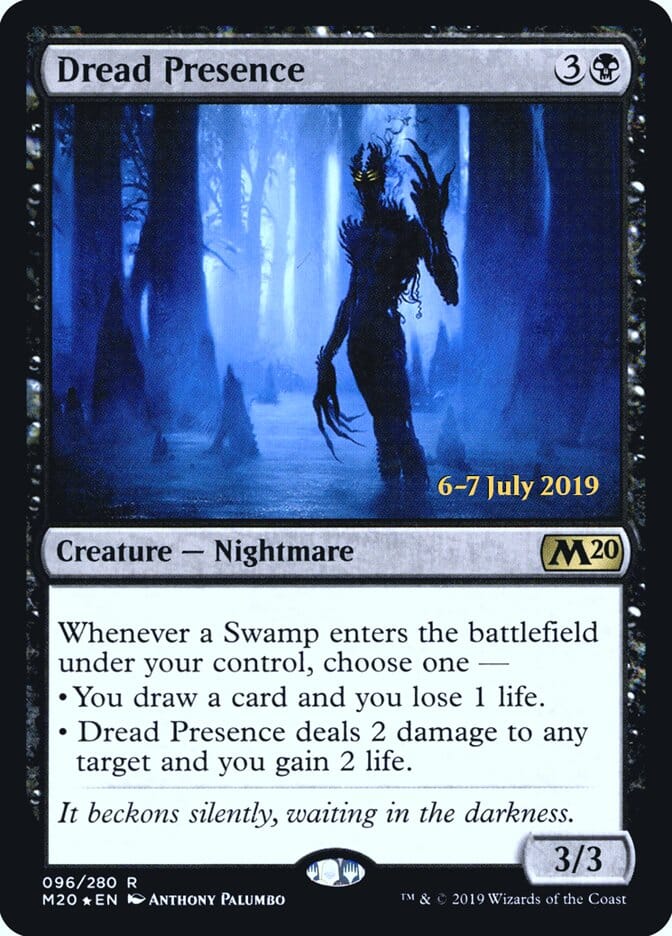 Dread Presence [Core Set 2020 Prerelease Promos] MTG Single Magic: The Gathering  | Multizone: Comics And Games