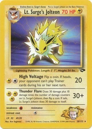 Lt. Surge's Jolteon (28/132) [Gym Challenge Unlimited] Pokemon Single Pokémon  | Multizone: Comics And Games