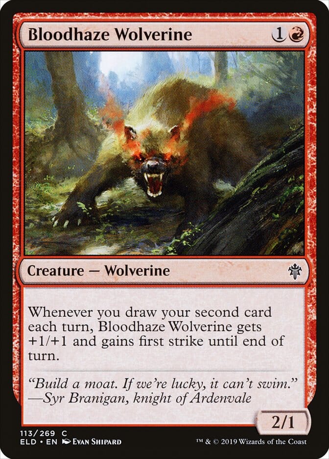 Bloodhaze Wolverine [Throne of Eldraine] MTG Single Magic: The Gathering  | Multizone: Comics And Games