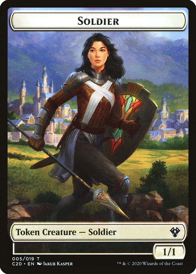 Human Soldier (005) // Drake Double-sided Token [Commander 2020 Tokens] MTG Single Magic: The Gathering  | Multizone: Comics And Games