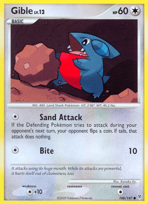 Gible (106/147) [Platinum: Supreme Victors] Pokemon Single Pokémon  | Multizone: Comics And Games