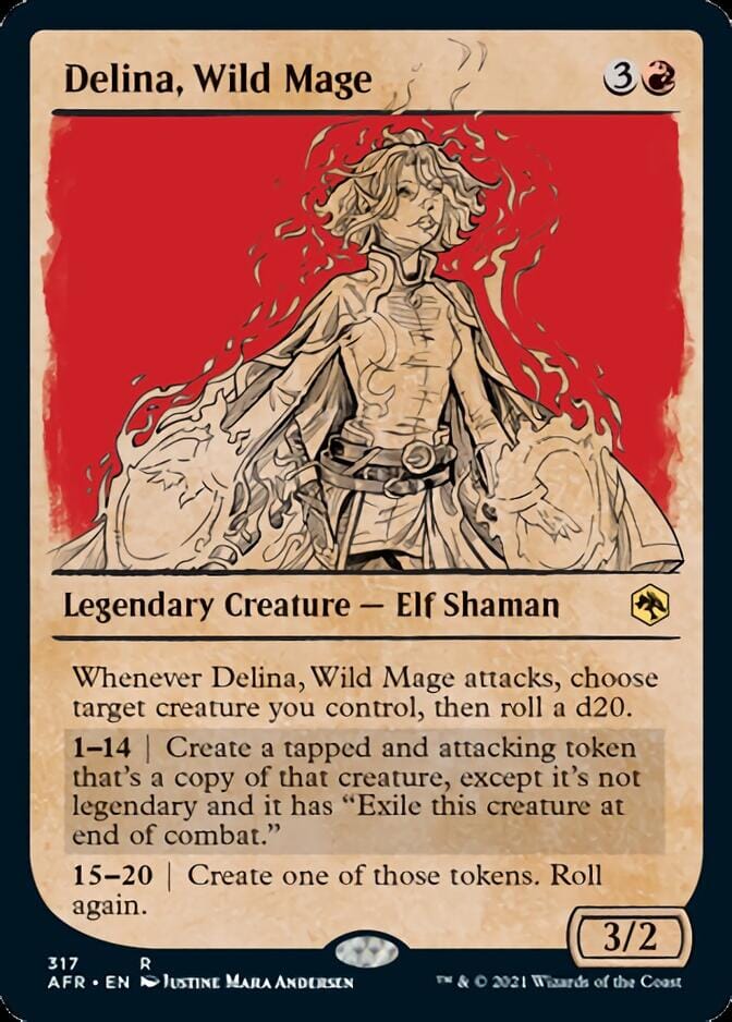 Delina, Wild Mage (Showcase) [Dungeons & Dragons: Adventures in the Forgotten Realms] MTG Single Magic: The Gathering  | Multizone: Comics And Games