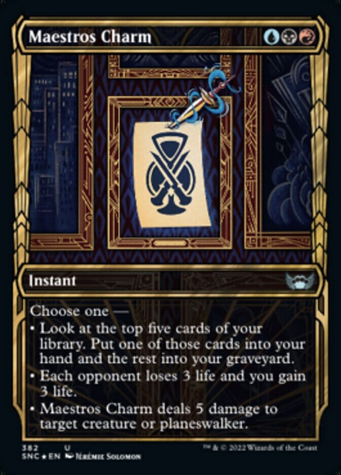Maestros Charm (Showcase Golden Age Gilded Foil) [Streets of New Capenna] MTG Single Magic: The Gathering  | Multizone: Comics And Games