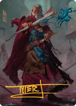 Elminster Art Card (64) (Gold-Stamped Signature) [Commander Legends: Battle for Baldur's Gate Art Series] MTG Single Magic: The Gathering  | Multizone: Comics And Games