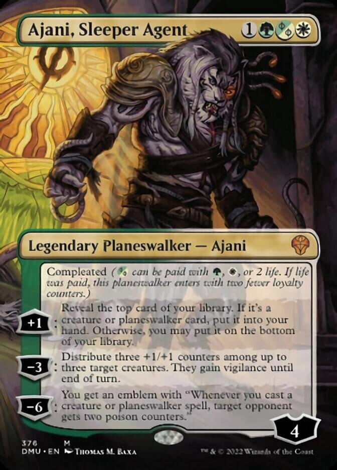 Ajani, Sleeper Agent (Borderless) (376) [Dominaria United] MTG Single Magic: The Gathering  | Multizone: Comics And Games