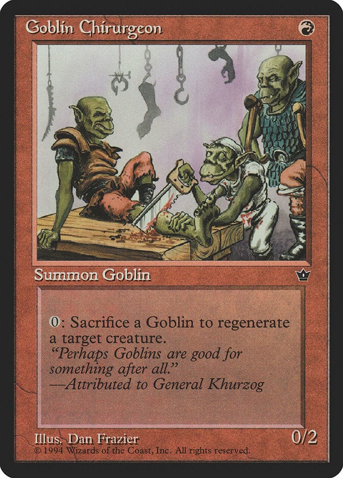 Goblin Chirurgeon (Dan Frazier) [Fallen Empires] MTG Single Magic: The Gathering  | Multizone: Comics And Games