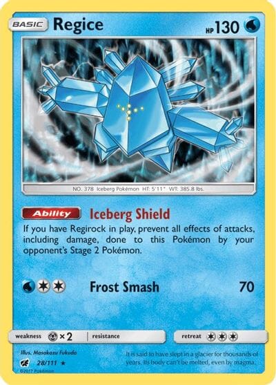 Regice (28/111) [Sun & Moon: Crimson Invasion] Pokemon Single Pokémon  | Multizone: Comics And Games