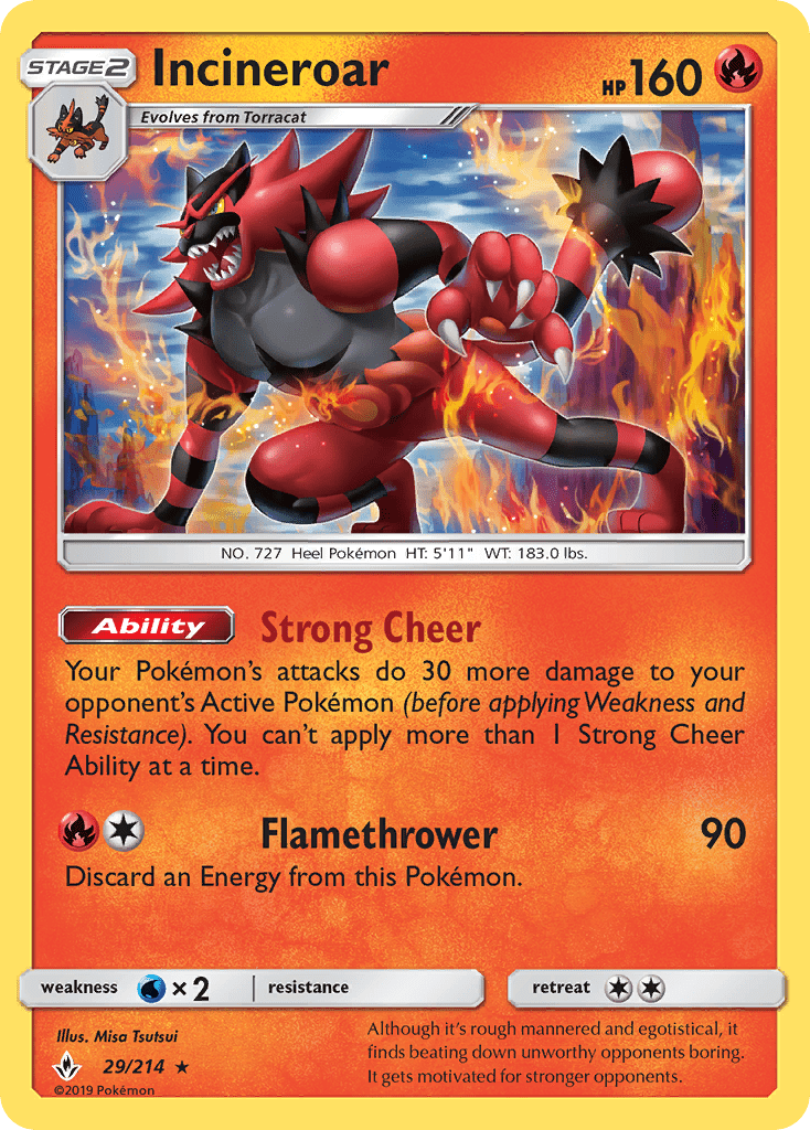 Incineroar (29/214) [Sun & Moon: Unbroken Bonds] Pokemon Single Pokémon  | Multizone: Comics And Games