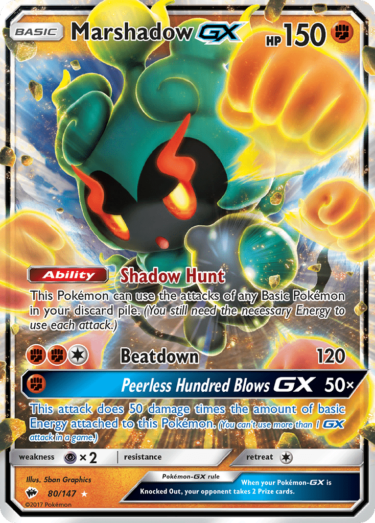 Marshadow GX (80/147) [Sun & Moon: Burning Shadows] Pokemon Single Pokémon  | Multizone: Comics And Games
