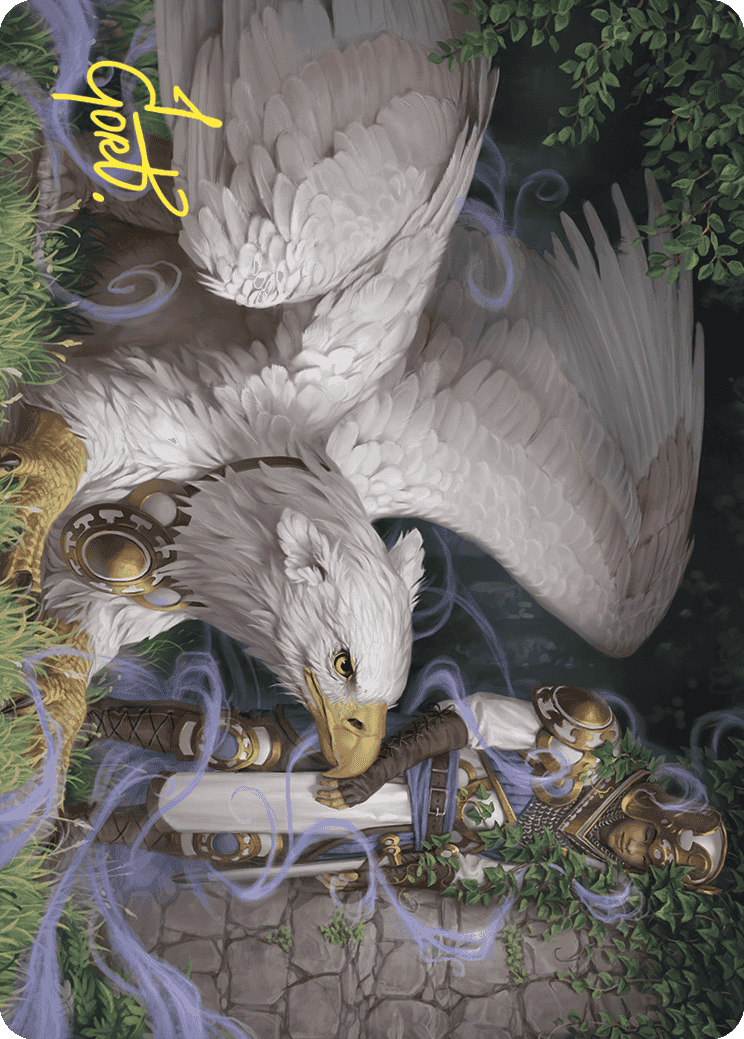 Dutiful Griffin Art Card (Gold-Stamped Signature) [Wilds of Eldraine Art Series] MTG Single Magic: The Gathering  | Multizone: Comics And Games