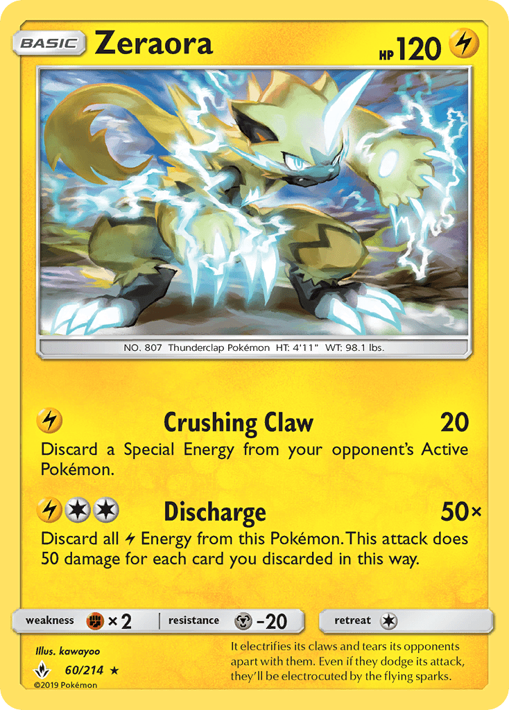 Zeraora (60/214) [Sun & Moon: Unbroken Bonds] Pokemon Single Pokémon  | Multizone: Comics And Games