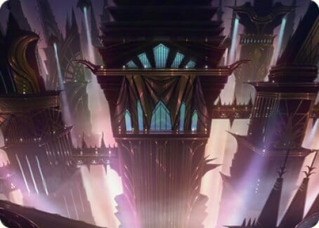 Skybridge Towers Art Card [Streets of New Capenna Art Series] MTG Single Magic: The Gathering  | Multizone: Comics And Games