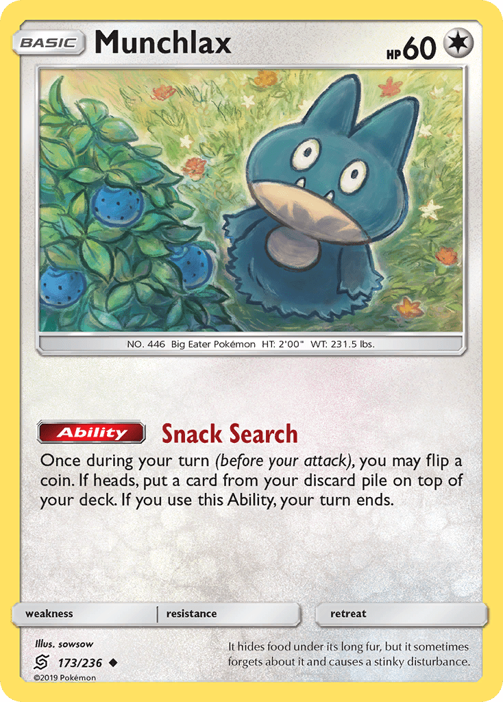 Munchlax (173/236) [Sun & Moon: Unified Minds] Pokemon Single Pokémon  | Multizone: Comics And Games