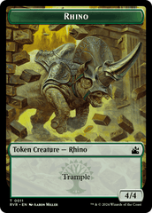 Elf Knight // Rhino Double-Sided Token [Ravnica Remastered Tokens] MTG Single Magic: The Gathering  | Multizone: Comics And Games