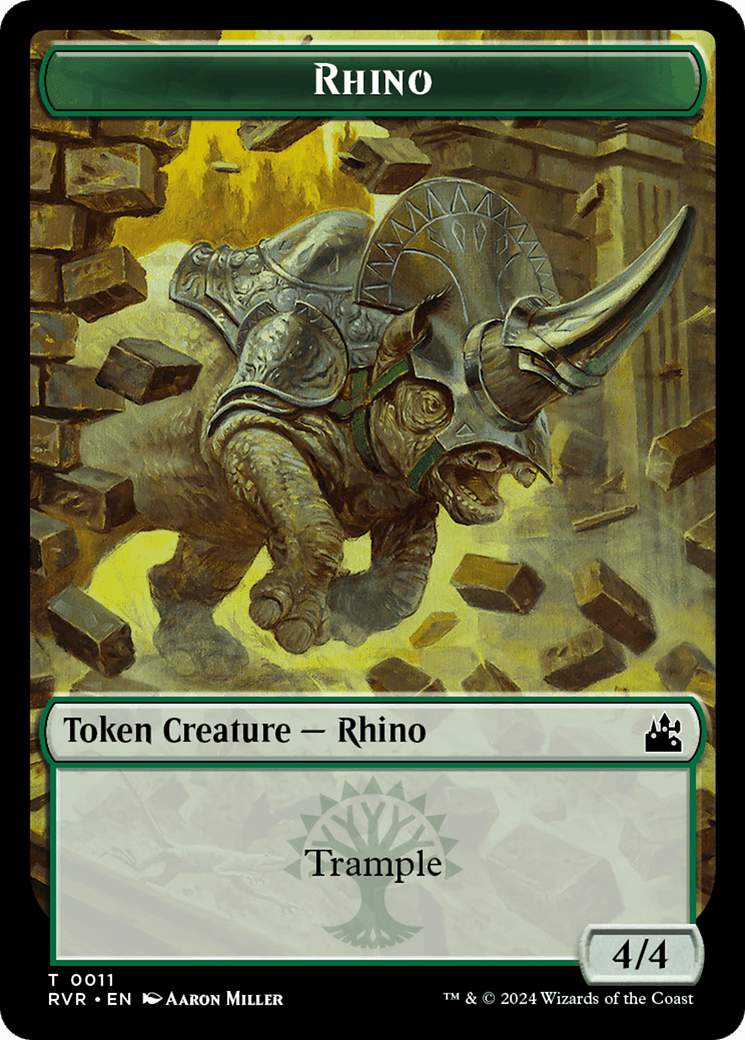 Rhino Token [Ravnica Remastered Tokens] MTG Single Magic: The Gathering  | Multizone: Comics And Games
